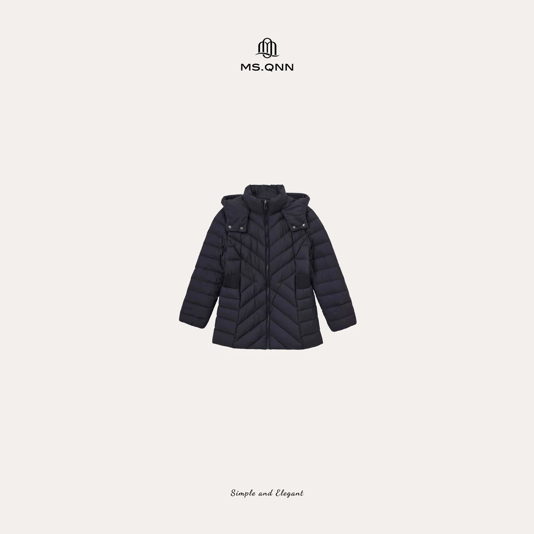 Ms.Qnn“轻量出行”连帽收腰显瘦立体绗缝随性鹅绒外套 52C1586 Q姐