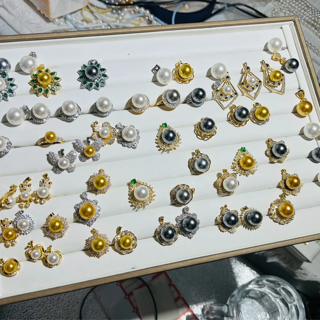 合金项链 深海有核母贝气质白色蓝色百搭简约素款项链