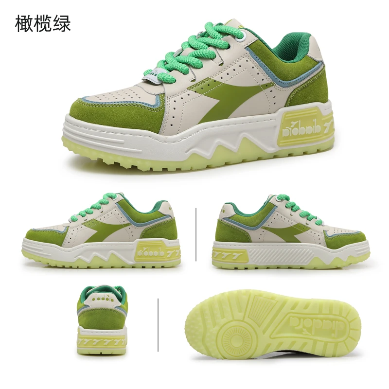 迪亚多纳新款厚底增高秋冬透气休闲防滑板鞋真皮百搭运动鞋潮鞋！