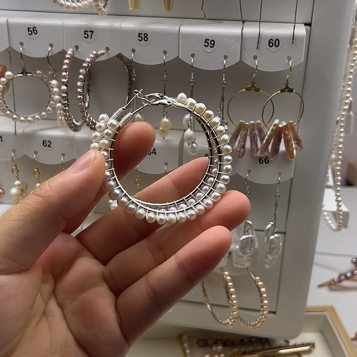 耳饰淡水珍珠银S925镶嵌