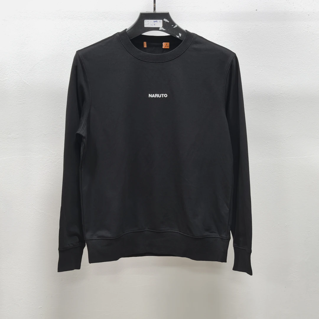 联名款男士潮流印花圆领黑色卫衣