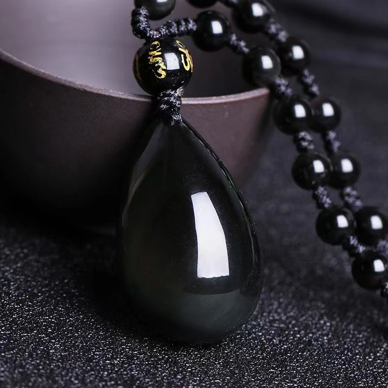 黑曜石金曜石彩曜石水滴多样性发一礼品生日礼物