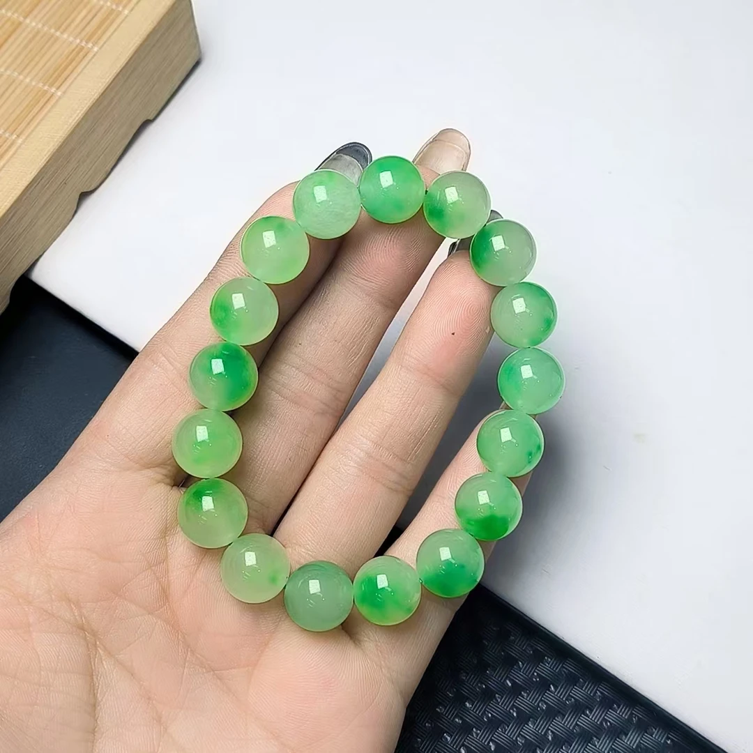 （聚宝严选）A154冰飘系绿手串12妈妈款时尚精致精美百搭奇石