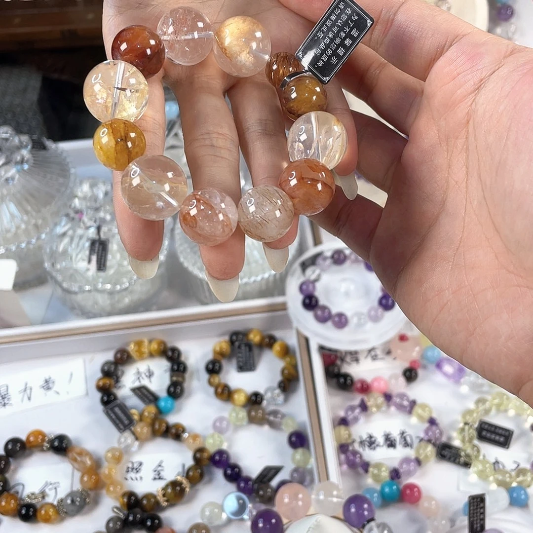 银S925镀金镶嵌手链水晶