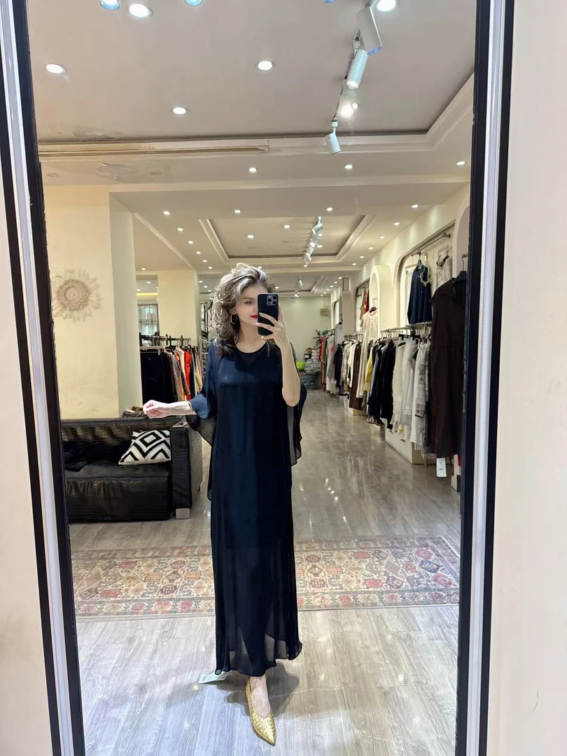 2025年自家原创设计百搭显瘦女款韩版时尚长连衣裙