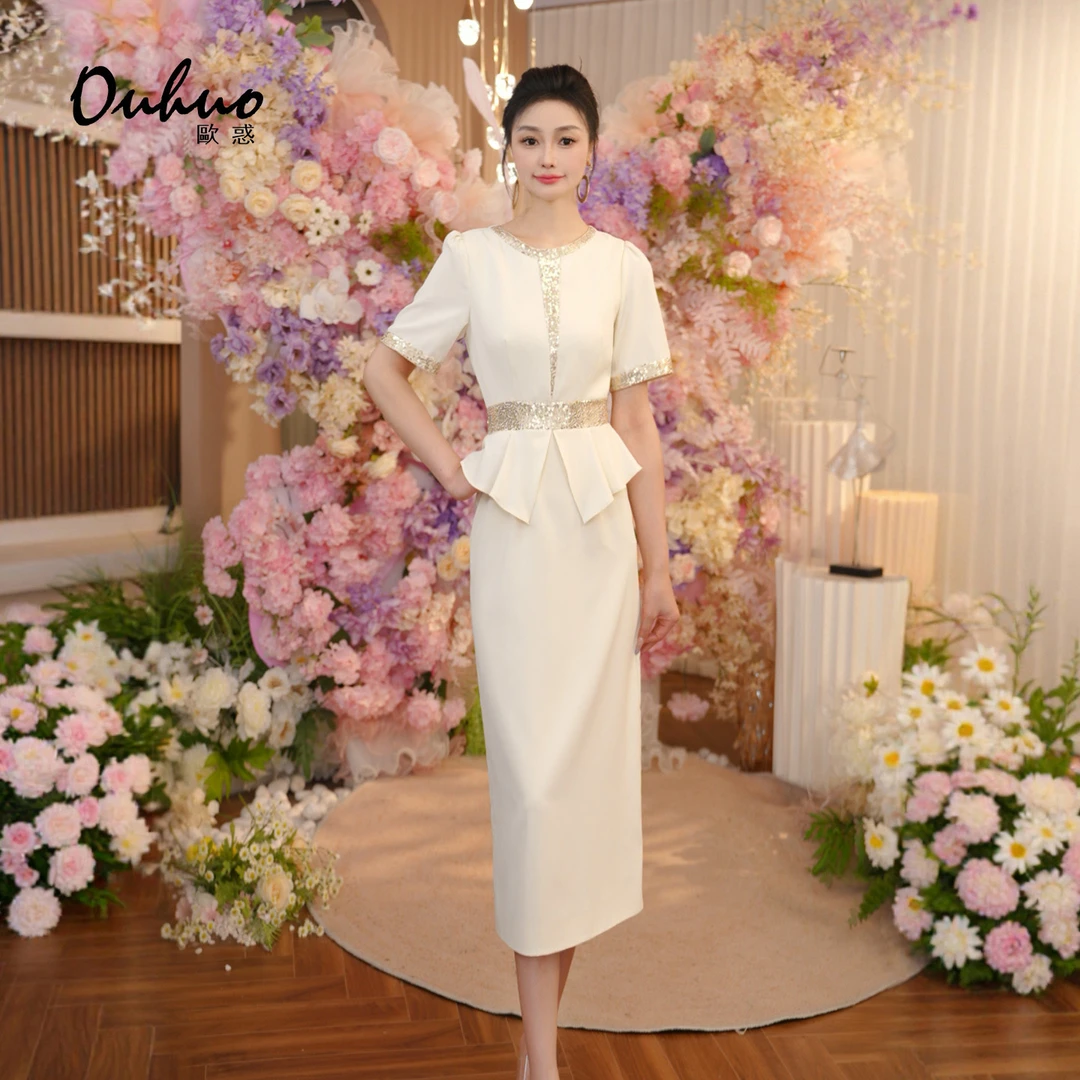 2025年气质显瘦复古优雅轻奢法式修身设计师夏季连衣裙OHDRI07046