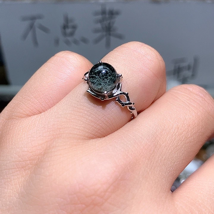 水晶戒指银S925镶嵌水晶