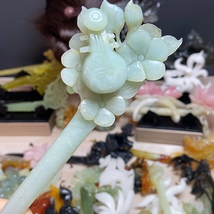 岫玉未镶嵌发簪发簪