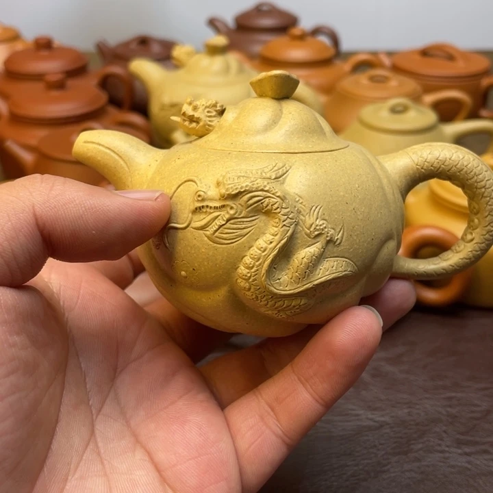 奋***春紫砂茶壶半手鱼化龙