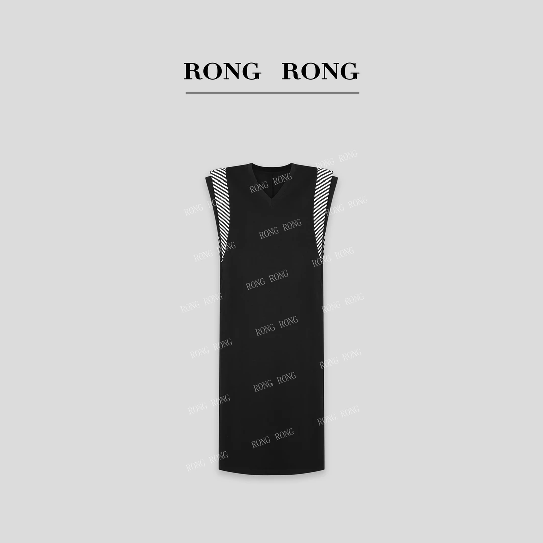 溶溶【墨屿未央】RONGRONG 莱赛尔混纺撞色小飞飞袖连衣裙ZGC6L1143