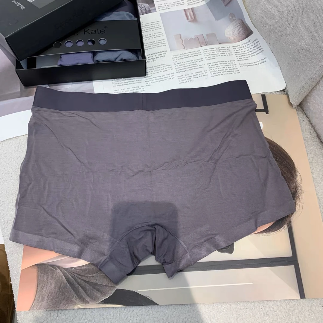 男士平角内裤舒适透气中腰设计无痕显瘦商务打底裤