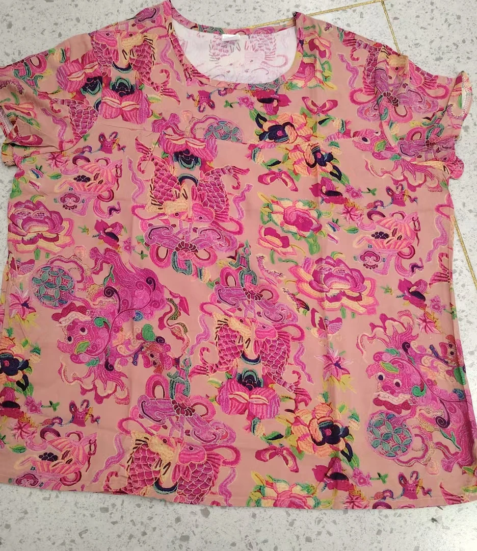 【两件装】女士人造棉短袖大码夏季凉快