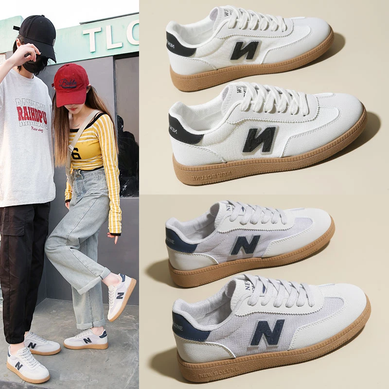 NEW BOLUNE/新百伦网面2025情侣新款透气休闲男鞋夏季百搭德训鞋