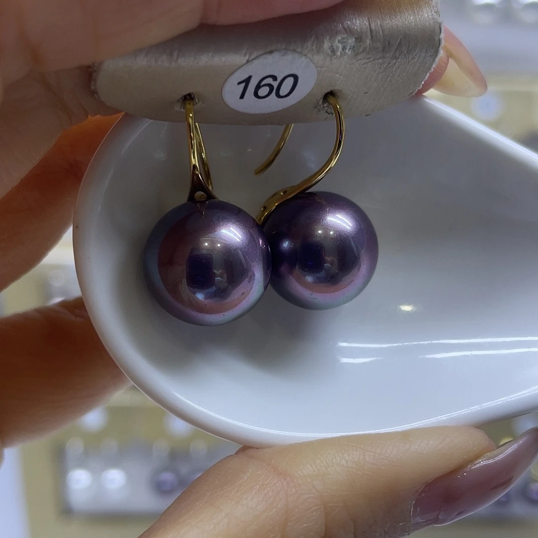 银S925镶嵌淡水珍珠耳饰