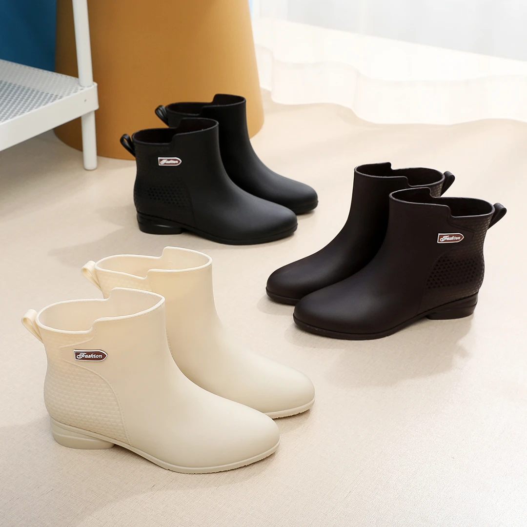 雨鞋女式短筒软底耐磨高档时尚中跟防水雨靴防滑韩版轻便厚款胶鞋