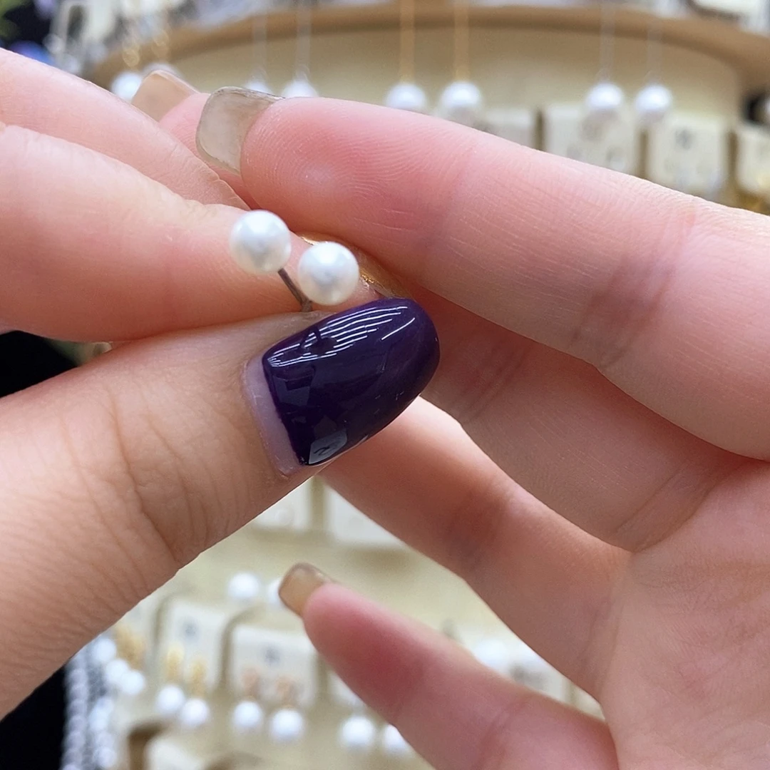 银S925镶嵌淡水珍珠耳饰