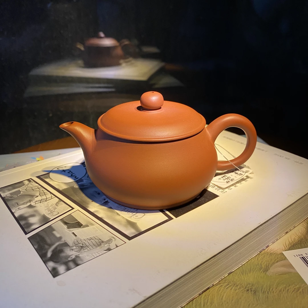 吴鋆凯梨形/水平/明炉全手工原矿朱泥素面手拉壶大口径超薄胎茶具