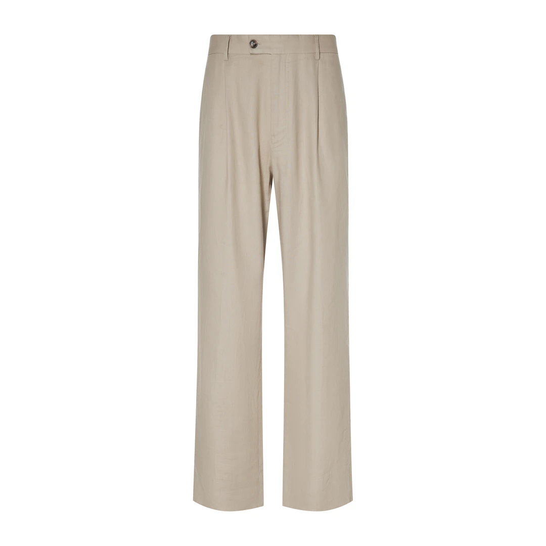 Apex Ze私服【高奢苎麻西裤】进口老钱西裤松弛肌理微阔型弹力腰裤