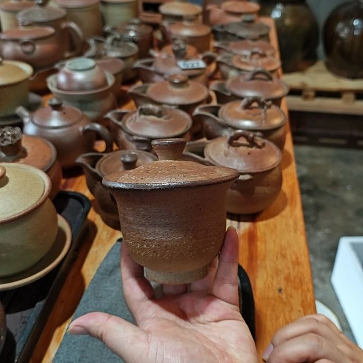 粗陶二才盖碗粗陶