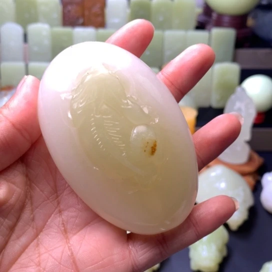 石材方解石手把件