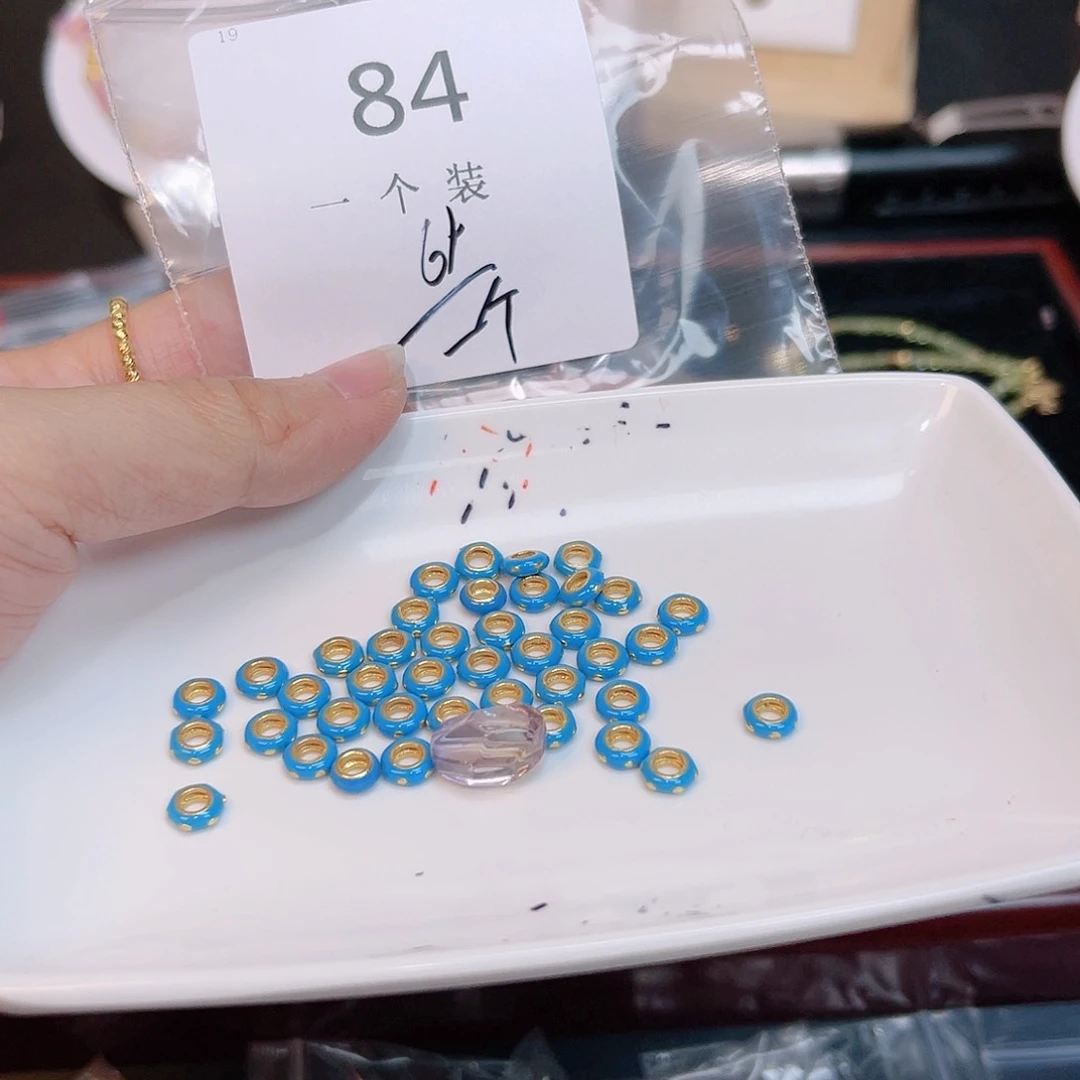 紫晶珠宝半成品银S925镀金镶嵌84