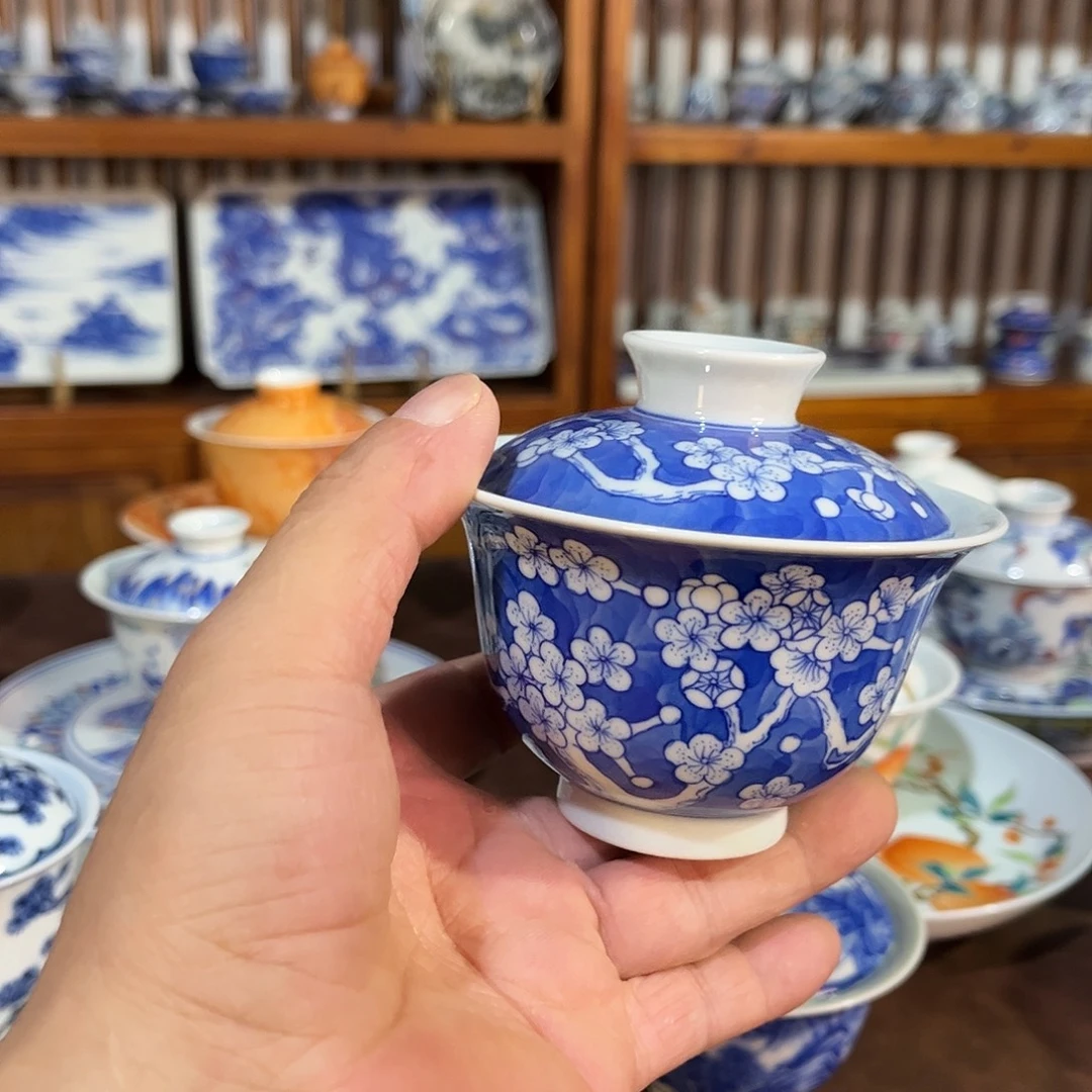 錡镇堂手工手绘绘盖碗