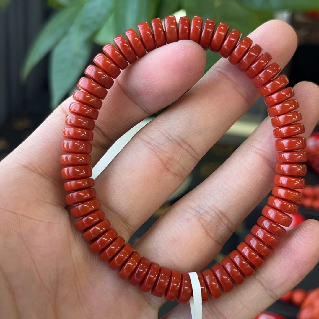 南红玛瑙未镶嵌手链保山冷水河药片手串8+