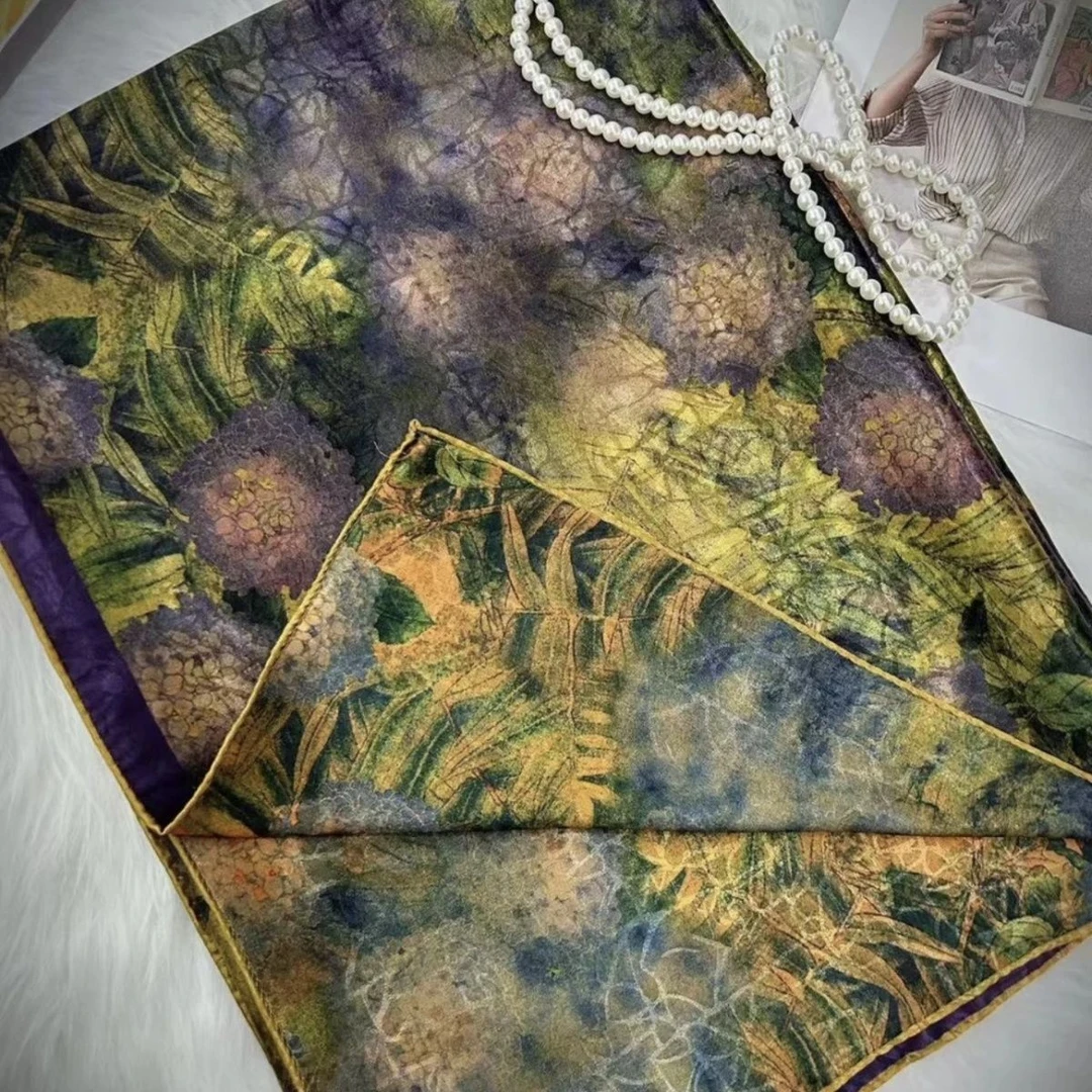 香云均裂纹140方巾【绣球花】Q60丝巾