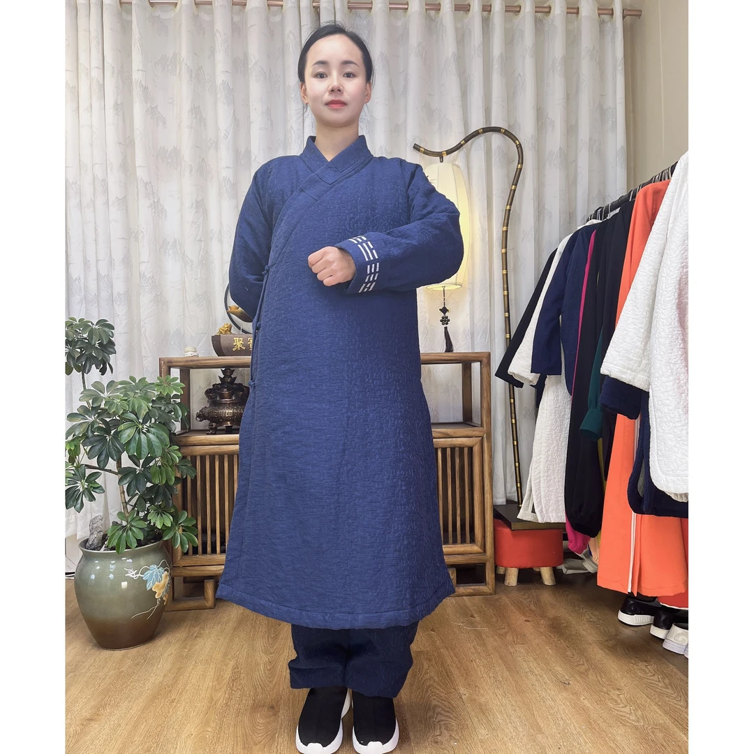 武当三清领绣花道服太极服加厚新中式国风男女款禅修冬季传统