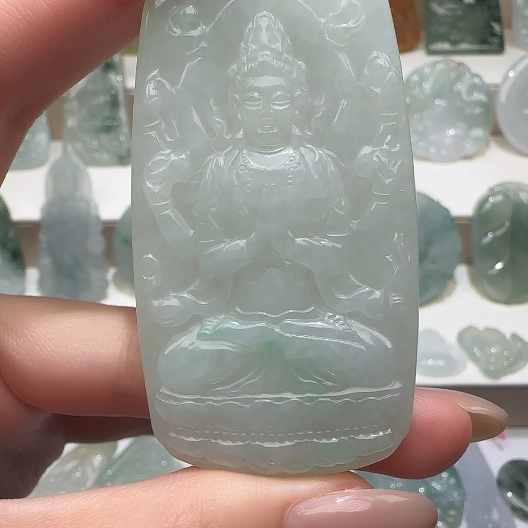 翡翠未镶嵌颈饰天然缅甸翡翠千手