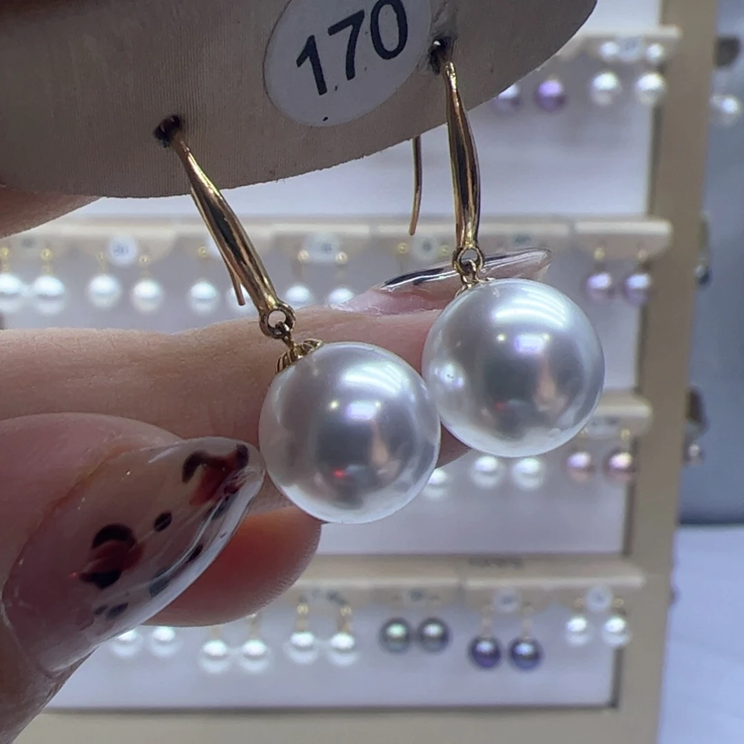 淡水珍珠耳饰18K金镶嵌
