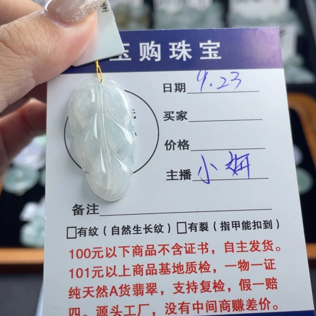 颈饰未镶嵌翡翠叶子