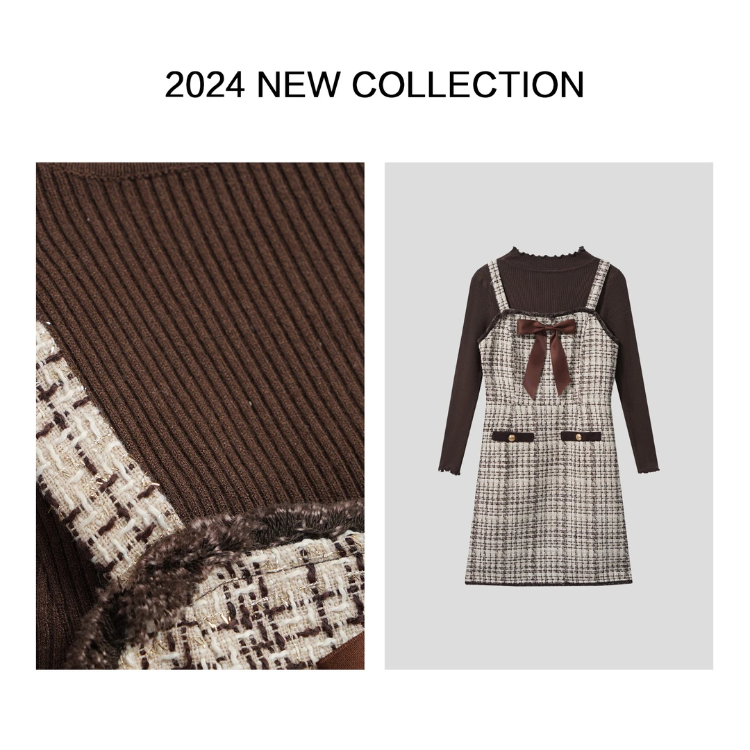 【小依专享】D5350106冬季女装新款时尚裙套装优雅大气-0106秋季