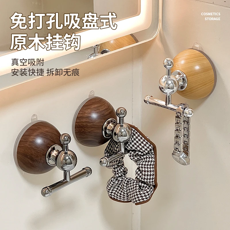 中古风吸盘浴室挂钩免打孔强力承重挂衣钩粘钩无痕毛巾挂架吸盘式