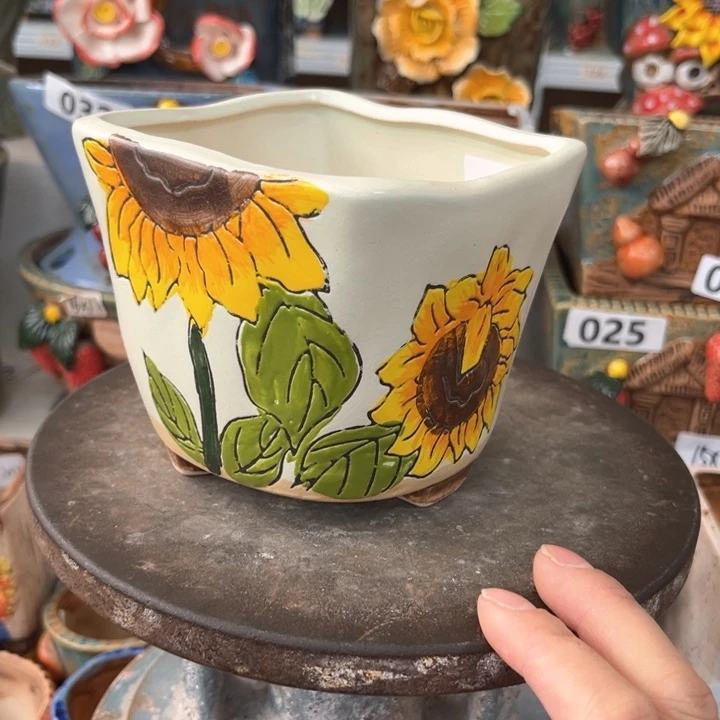 紫砂花盆粗陶材质多肉花盆