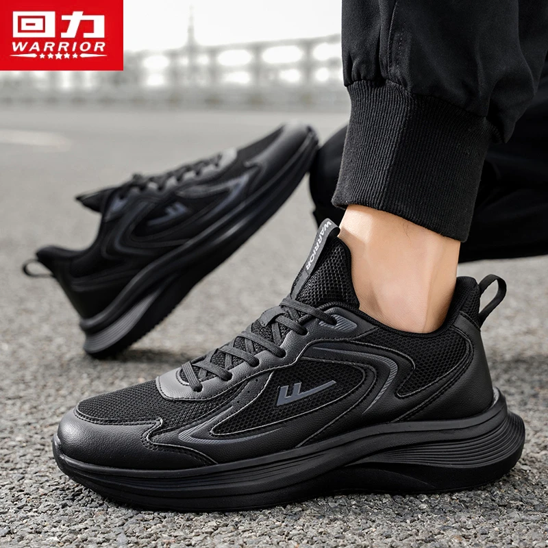 回力跑步鞋男款夏季新款轻薄透气防臭网面鞋痞帅防滑百搭黑色潮鞋