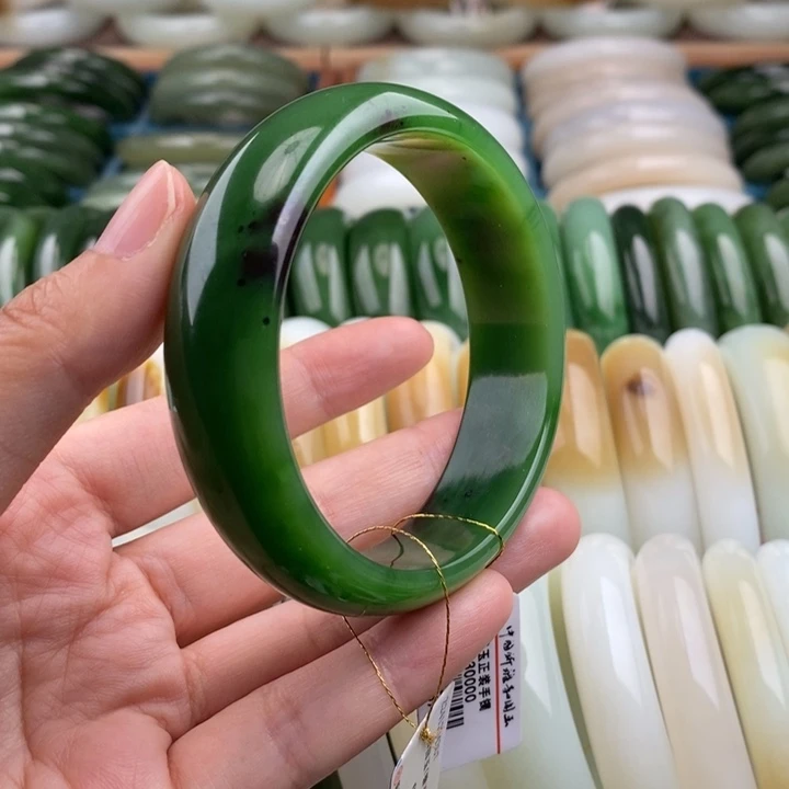 和田玉手镯未镶嵌和田玉碧玉正装手镯