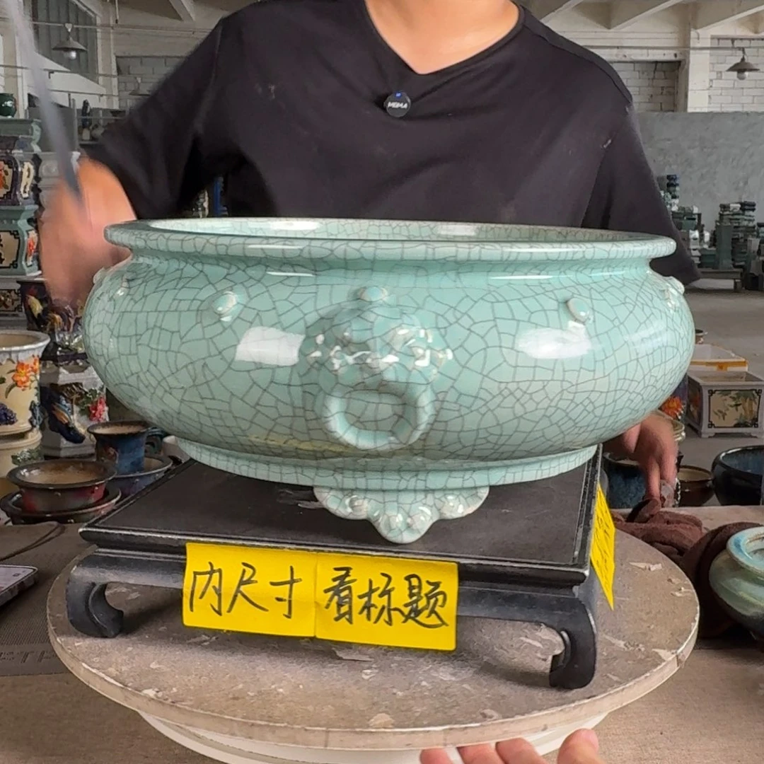 。一风堂石湾花盆 小磕碰 内31*12