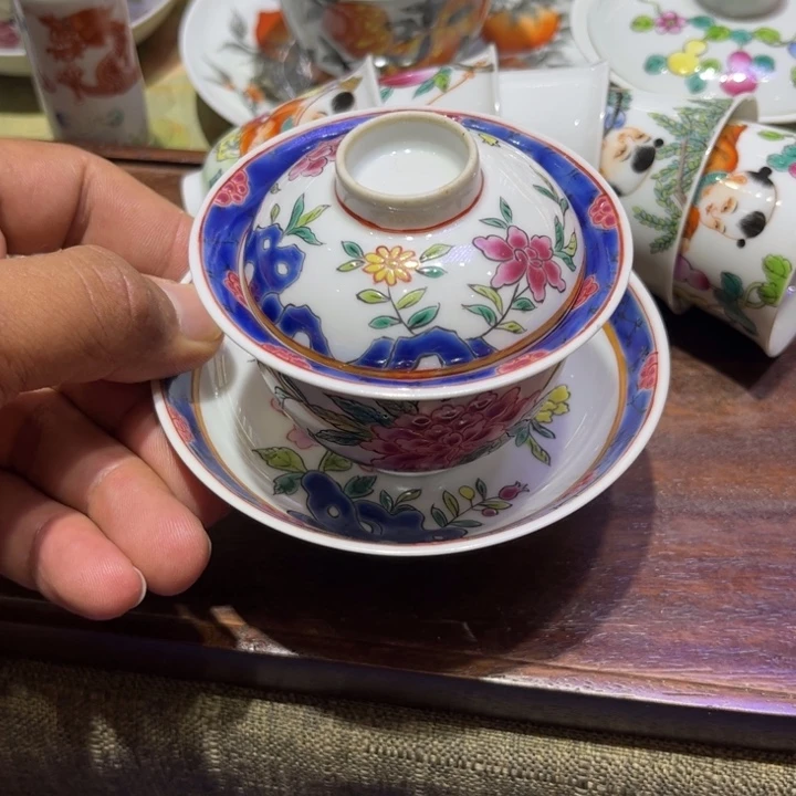 纯手绘精品盖碗杯