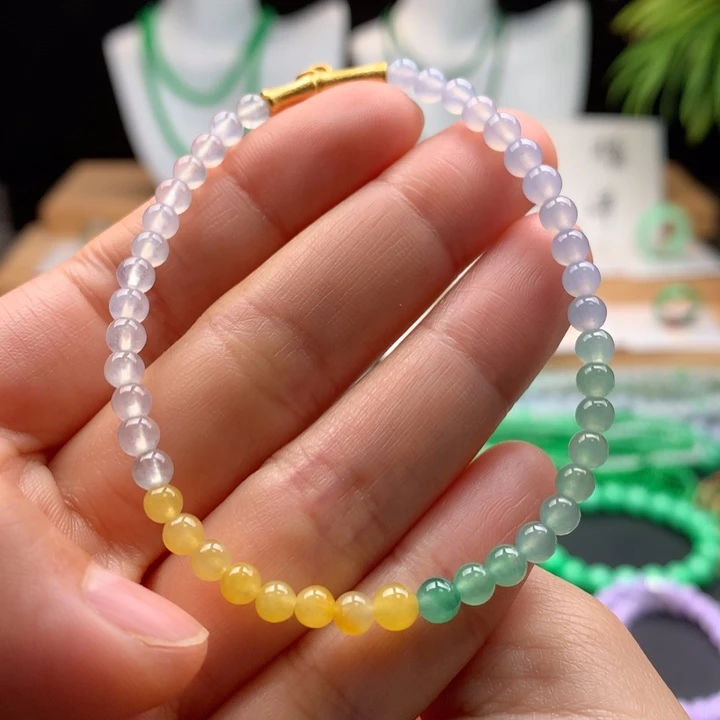 翡翠未镶嵌手链天然缅甸A货翡翠 卡4