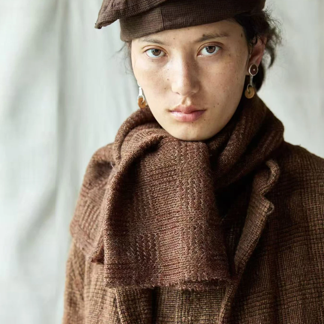 左岸迷香 Z25FW7237 布衣分享羊毛【针织围巾】原创秋冬复古围脖