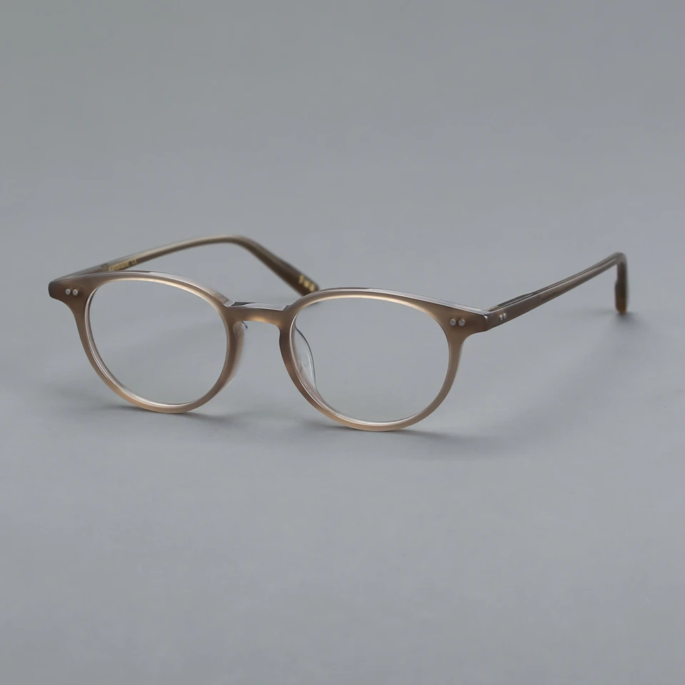 青雉作46mm扁梨形复古小框 日式圆眼镜框 女高度近视小脸细边板材