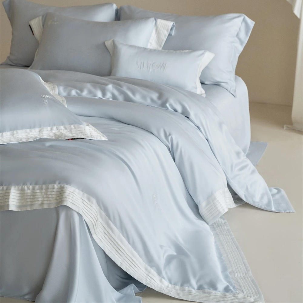 山茶花超柔轻奢莫代尔极简床盖四件套丝滑夏季裸睡床上用品夏凉被