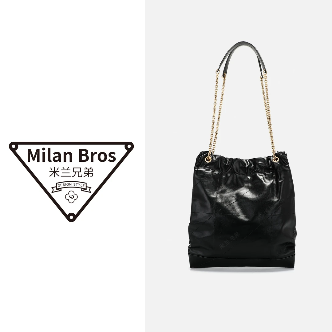 【米兰兄弟】头层牛皮垃圾袋黑色大号