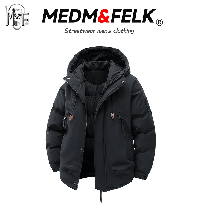 MEDM FELK冬季男士户外棉衣男款青年复古连帽棉服大学生棉袄外套