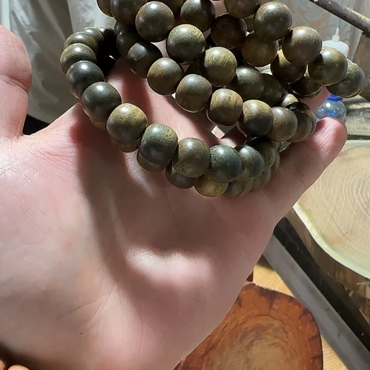 核桃木/黑胡桃（胡桃木）绿檀手串545