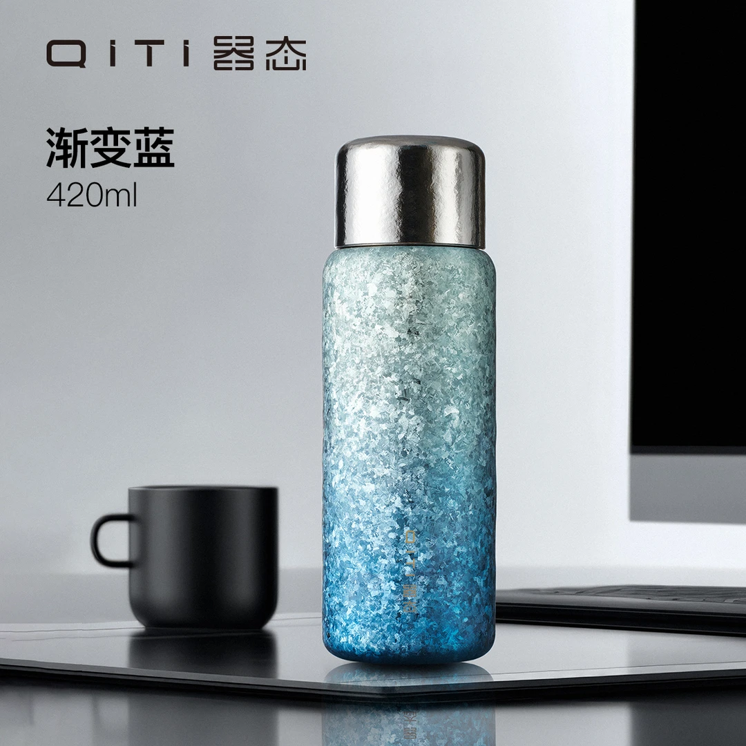 器态卓越便携式纯钛保温杯高档内外纯钛车载杯焖茶杯大容量直播