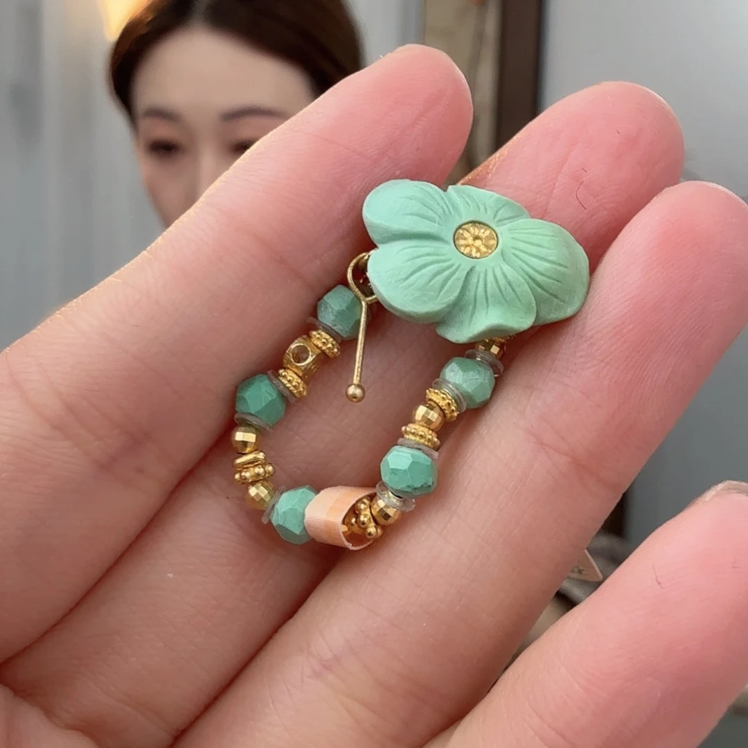 绿松石18K金镶嵌珠宝奇石