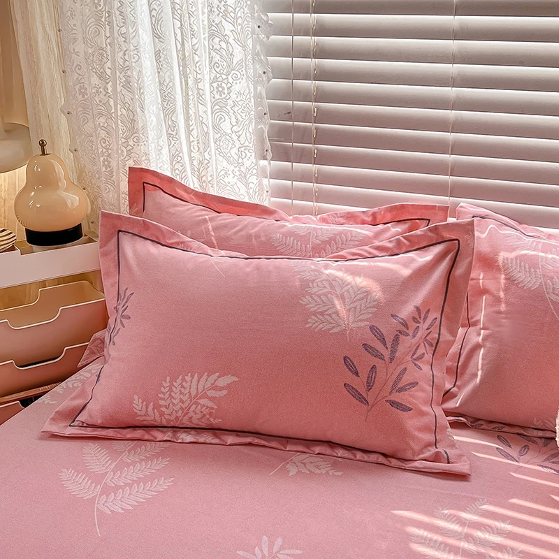 大号磨毛印花单品枕套纯棉一对装成人枕头套家用简约加厚套枕