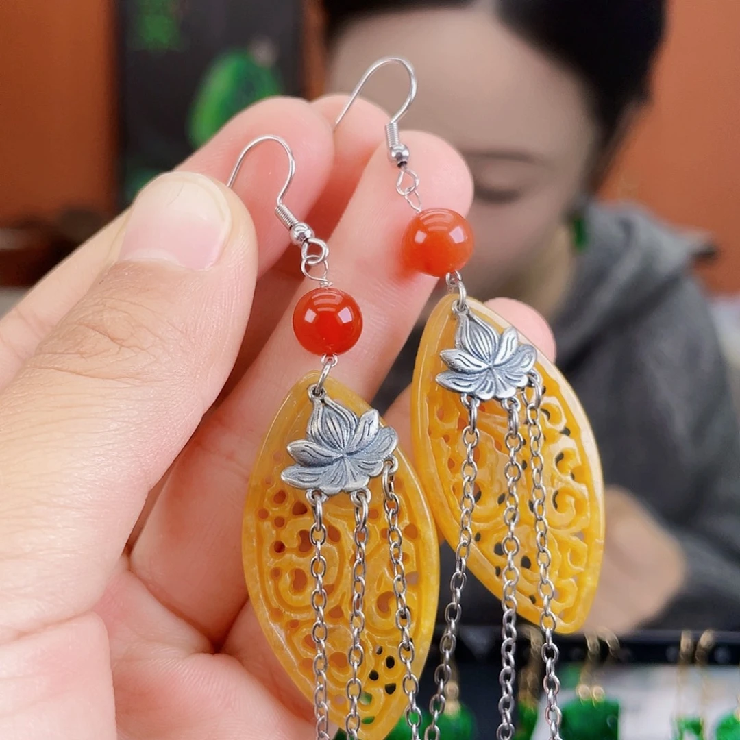 翡翠未镶嵌耳饰饰品